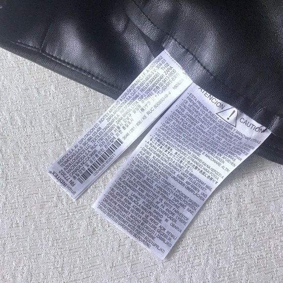 Zara Vegan Leather Pencil Skirt Womans XS Front Tie Waist Asymmetrical Faux Wrap - Picture 7 of 10